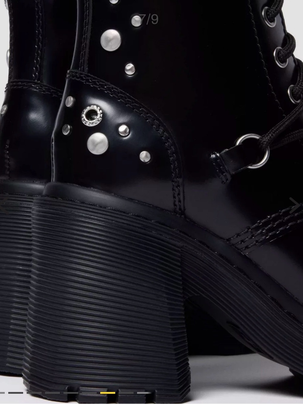 Dr. Martens Black Studded Lace-Up Platform Heel Boot/Chesney boots - Picture 6 of 9
